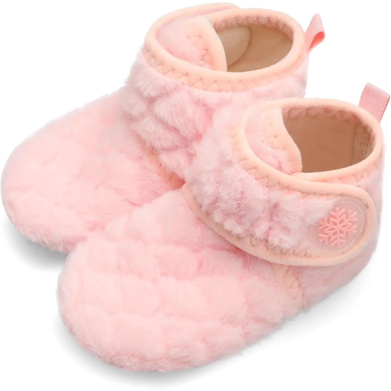 Kids' Sherpa Slipper Booties, Warmth and Comfort for Toddlers, Adjustable Ankle Boots with Non-Slip Sole for Playground Use, 4 - 5 Years, Soft Sherpa, High Stretchability, Hook & Loop, Indoor, Less Than Ankle, Casual, 6.5-7.5 Toddler