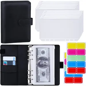 A6 Budget Binder with Zipper Envelopes and Colorful Stickers for Cash - Budget Planner for Budgeting and Saving Money