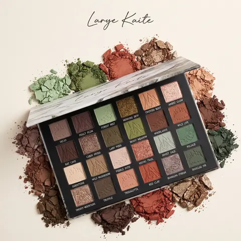 HERORANGE 24-Color Assorted Eyeshadow Palette for Adults - Warm Rose Brown, 24 Shades, Matte+Shimmer Mix, Blendable, Long-Wearing, Non-Toxic, Alcohol-Free, Ammonia-Free, Smooth Eye Makeup for 9-to-5 Soft Glam & Night Out Full Glam