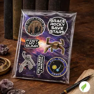 Project Hail Mary Sticker Sheet: Set of 7 Waterproof Vinyl Fan Art (4x6")