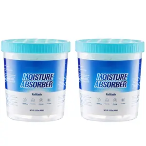 Moisture Absorber Bucket Set, 2-Pack, 16.2 oz High Capacity Desiccant Buckets Featuring An 800 ml Storage Compartment, Reusable Outer Container, Long-Term Use, Fragrance-Free Design For Fresher Indoor Air Quality