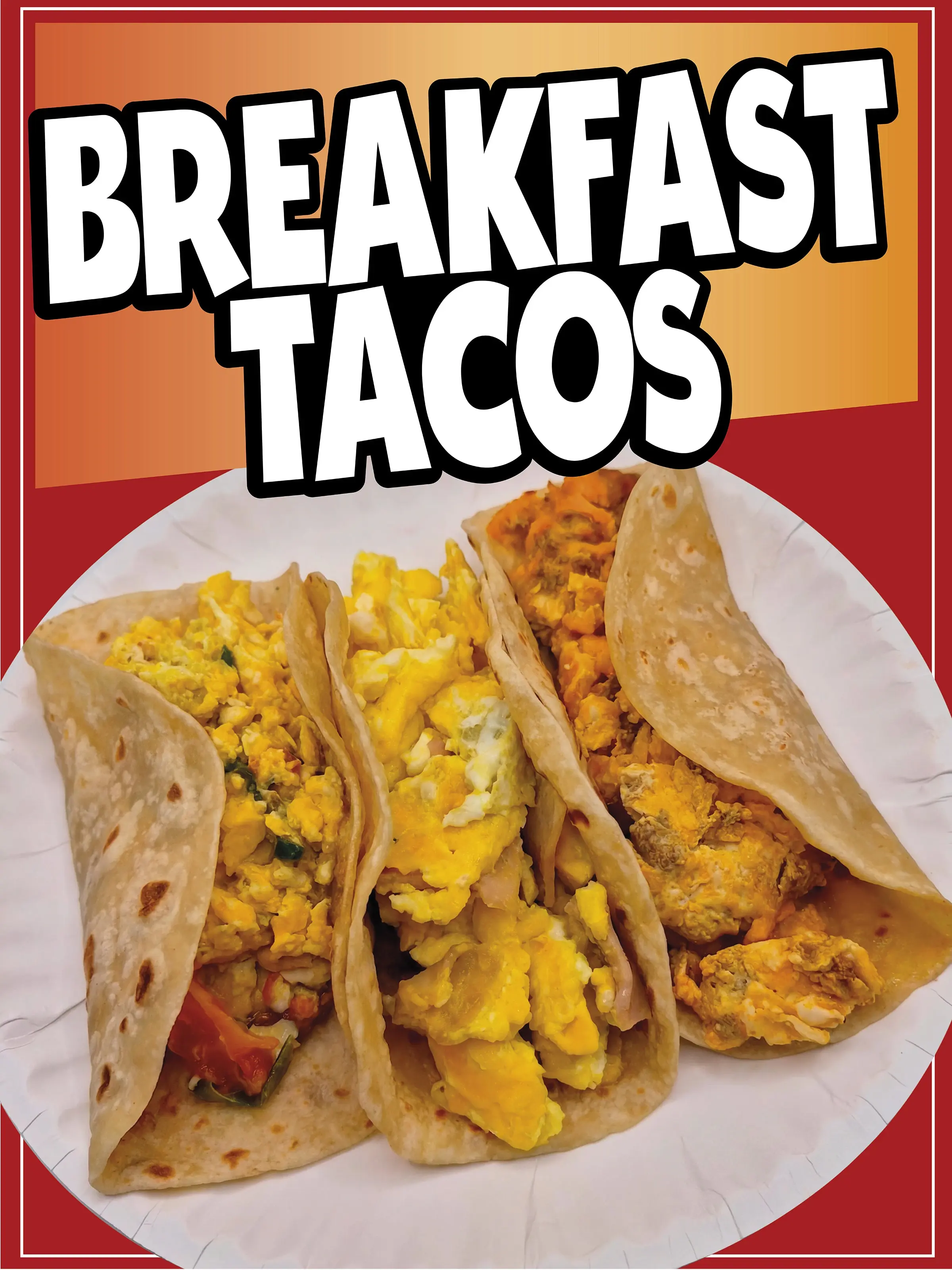 Breakfast Tacos Decal Window Sticker Mexican Food Truck Concession Vinyl Restaurant #3