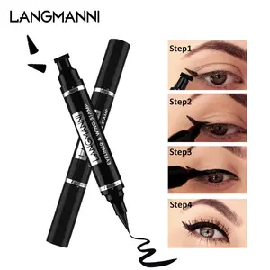 2 in 1 Liquid Eyeliner with Stamp, 1 Count Waterproof Long Lasting Eyeliner, Quick Drying Eyeliner Pen, Easy To Apply for Eye Makeup, Cosmetic, Longwear Eye Liner