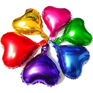 10 inch Small Heart Foil Balloons,30 pcs Red, , green, blue, rose red, purple small heart shaped foil balloons Love Balloons for Wedding Decoration Party Balloons Birthday