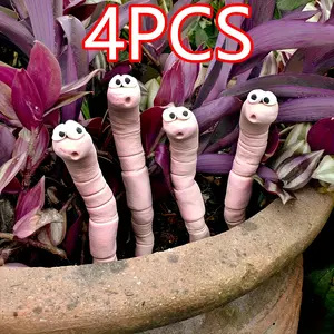 4-Pack Fun Craving Bug Plant Decor - Lovely Garden and Terrace Accessories with "Drink Me" Sign, Perfect for Indoor/Outdoor Plants, No Batteries Required, Garden Decorations