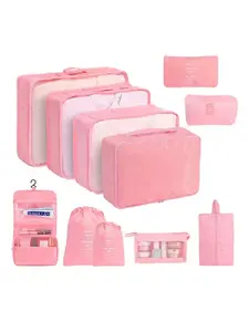 Portable Travel Storage Bag Set - Waterproof Home Organizer Pouch for Clothing, Shoes, Underwear - Ideal for Luggage, Suitcase Packing (Clothes, Cosmetic Organizer Inclusions)