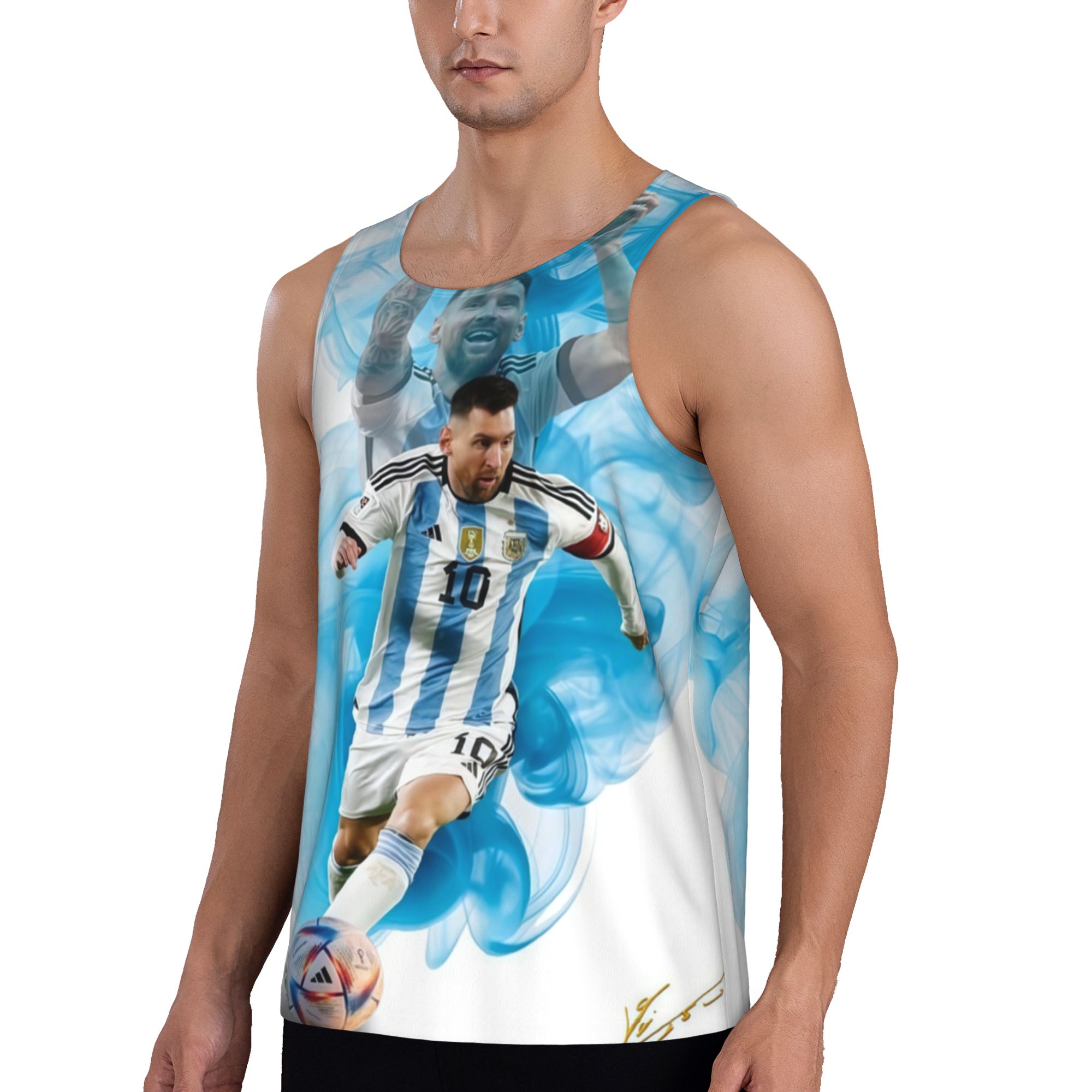 Messi Argentina #10 Tank Top | World Champion Edition Graphic Sleeveless Shirt