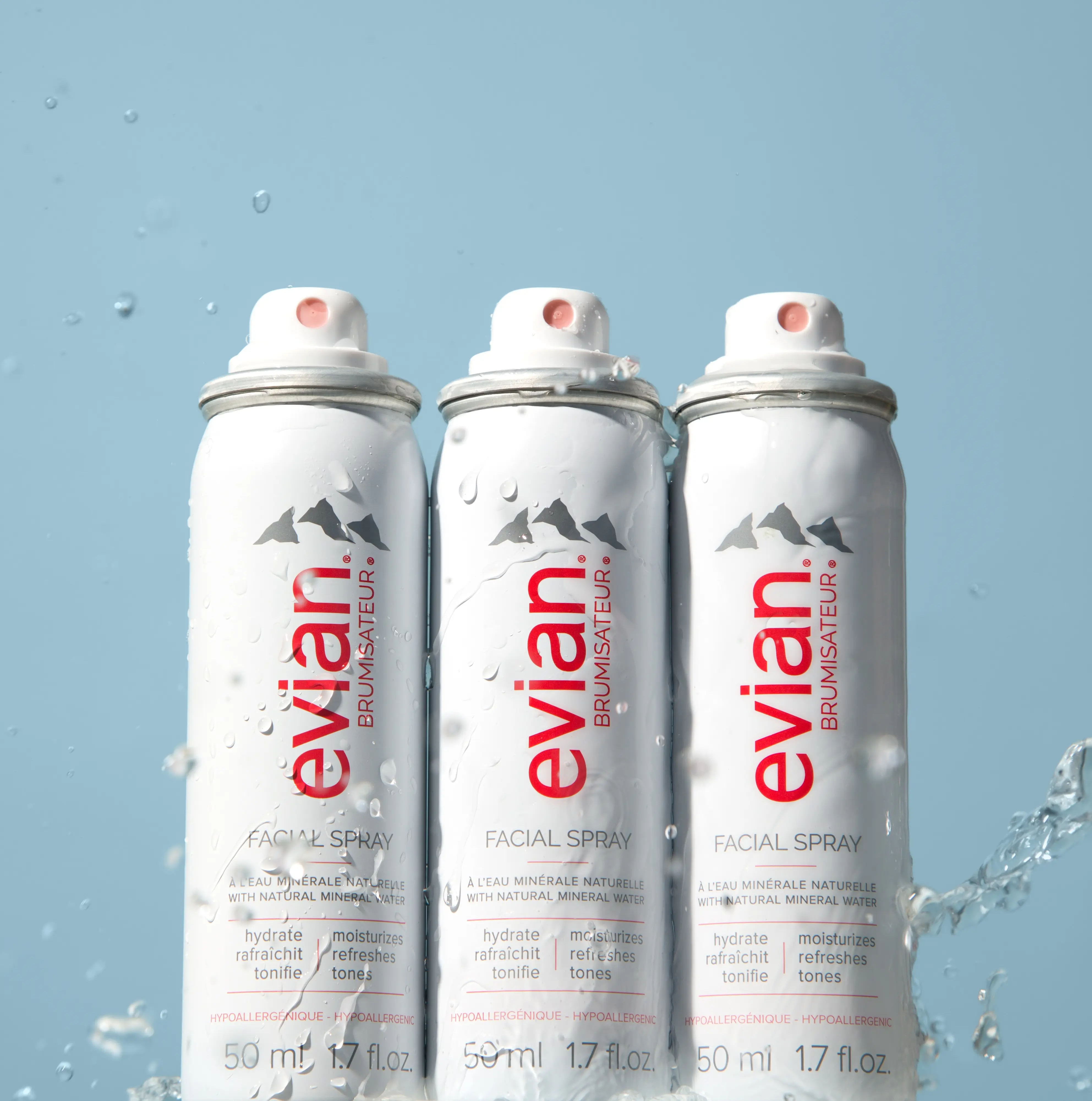 On-the-Go Skin Fix Trio | Evian Facial Spray | instant hydration • cooling mist • fix makeup