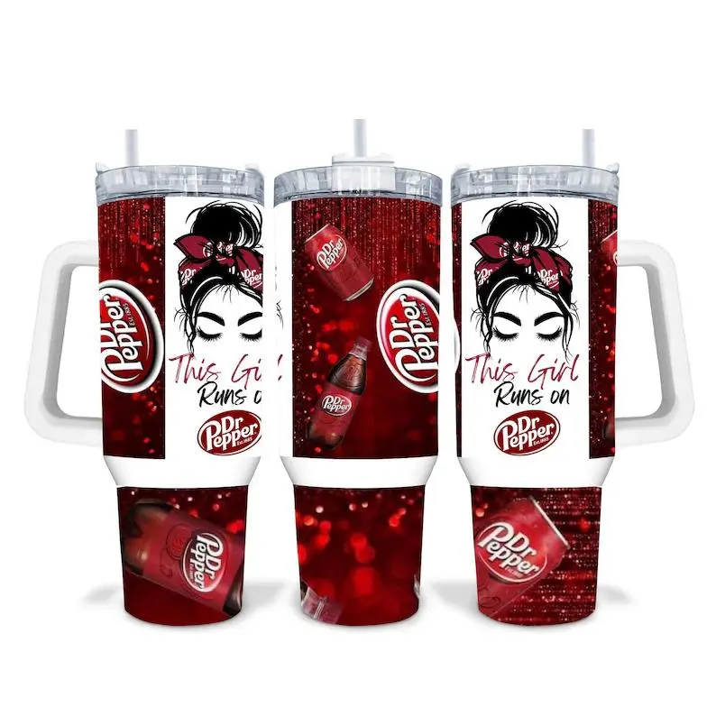 Dr Pepper Girl Tumbler, 40oz Metal Tumbler,Gift For Dr Pepper Girl Lover