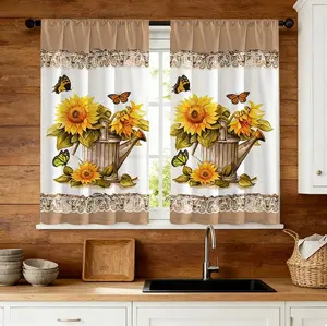 HarleyLand 2pcs Pack Modern Eyelet Window Curtains: Polyester Light Filtering Twill Weave Panels for Living Room & Bedroom - Privacy & Decor