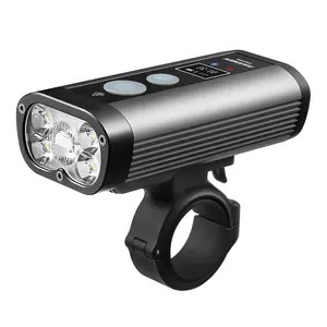 RAVEMEN PR2400 MTB Bike Front Light | 2400LM | 5 LEDs | HiLo Dual Beam | OLED Runtime Display | Wireless Remote | IPX8 | 8000mAh | USB-C