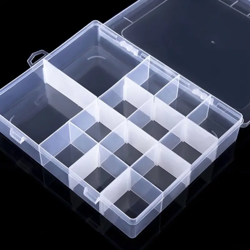E003 Acrylic-PP Plastic Jewelry Box - 14 Removable Grids, Multilayer Multifunctional Storage, Snap-Fit Drawer Profile, Durable Transparent Storage Solutions, Wear-Resistant, Lightweight Home Organizer