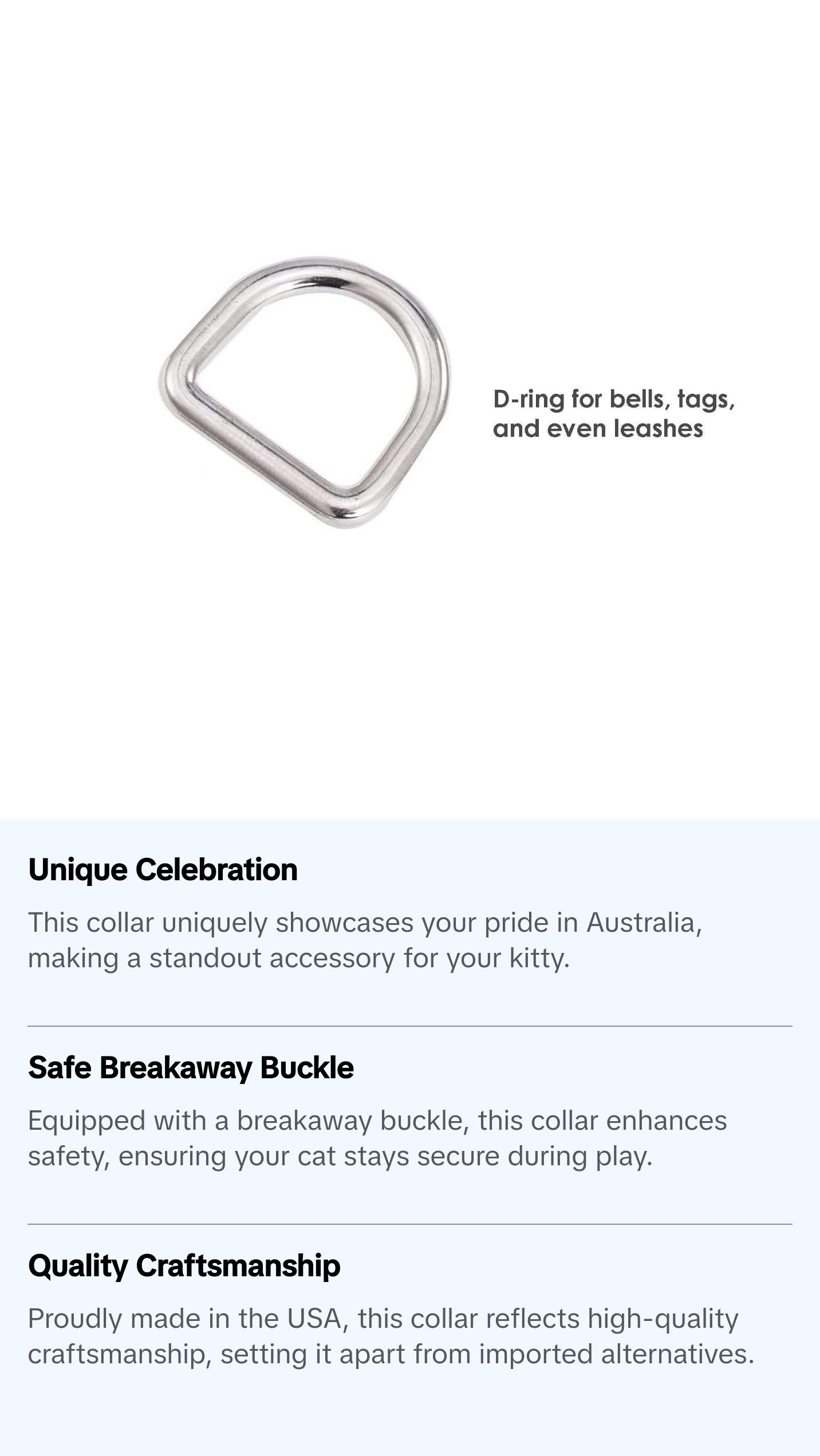 Australian Cat Collar | Great For National Holidays, Festivals, Parades, Sporting Events, Pride Events