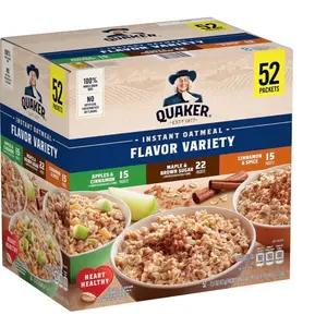 Quaker Instant Oatmeal, Variety Pack, 1.51 oz., 52 pk. Quaker Instant Oatmeal, Variety Pack, 1.51 oz., 52 pk.