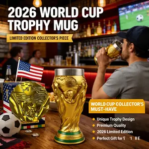 2026 Summer Soccer Award Wine Glass, Collectible Decor for Us-Canada-Mexico Fans, Durable Trophy Shape, Perfect Gift for Sports Enthusiasts