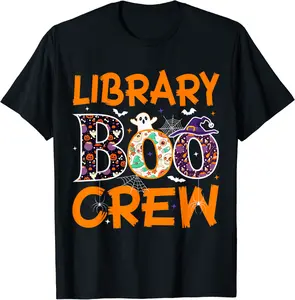 Library Boo Crew Funny Halloween Library Book Lovers T-Shirt - Dayahcolber Shop 97B0CJK4PZ93
