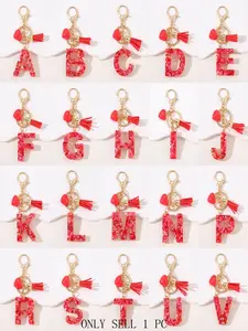 1PC/Alphabet Initial Letter Key chain Accessories Cute Butterfly Key Chain Ring Purse Bag Backpack Charm Earbud Case Cover Accessories Women Gift Keychain For Bags