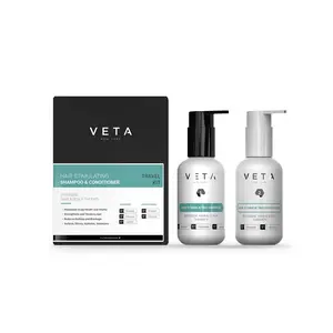 Veta Shampoo & Conditioner Travel Kit (2x 100 ml) - Hair Stimulating Shampoo and Conditioner, Reduce Hair Shedding, Fuller hair, Cleansing Haircare, Nourishing