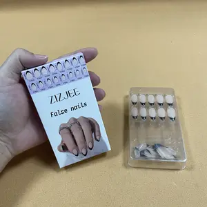 False Nail Tips Almond Shaped Full Cover Acrylic Nails 10PCS Mixed Sizes for DIY Salon Nailcare