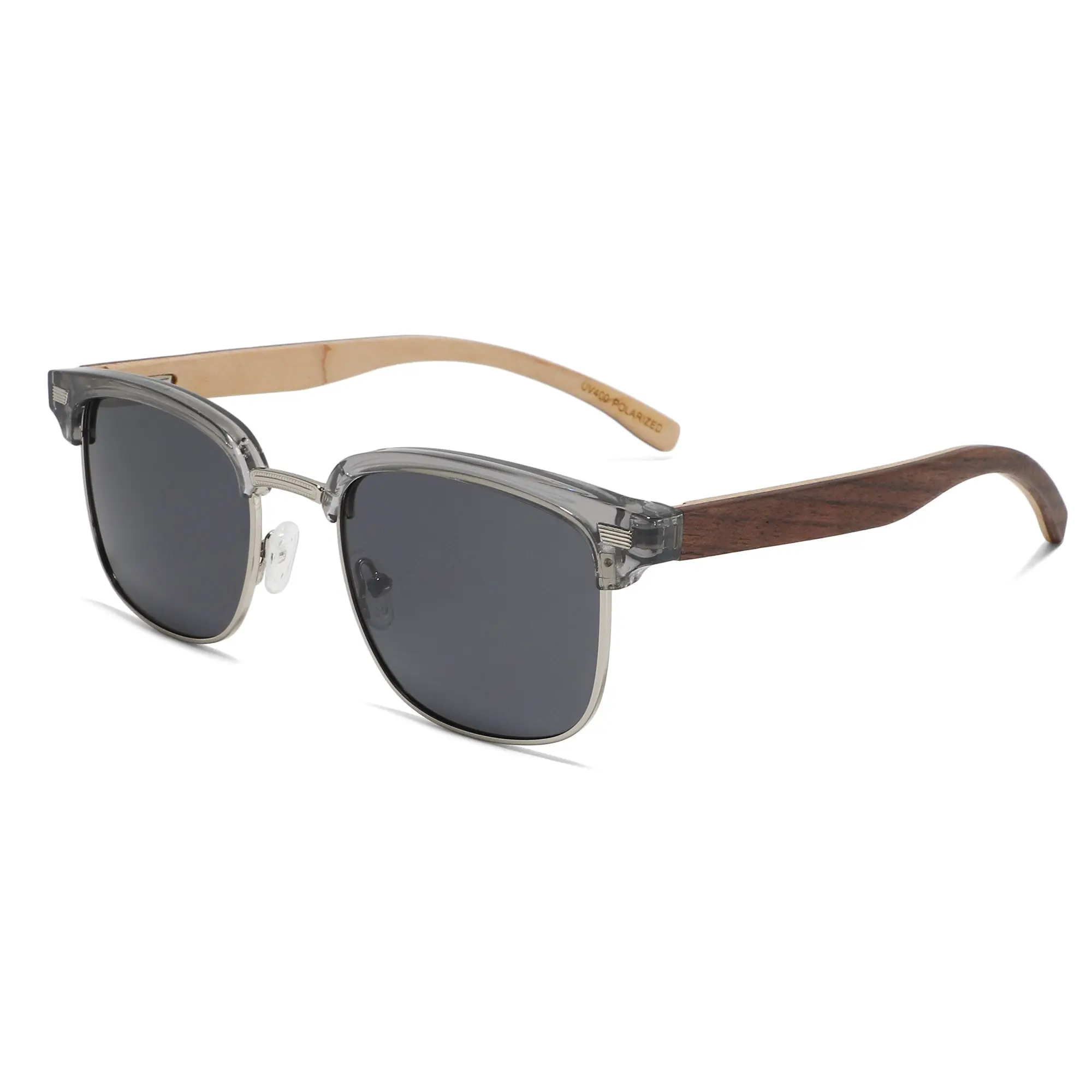 YOGAZ Cool Gray Low Profile Bamboo Sunglasses