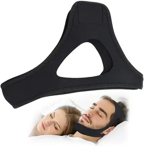 Anti Snoring Chin Strap for Men & Women, Adjustable Airflow Jaw Support Strap to Keep Mouth Closed, Breathable CPAP Chin Strap for Sleep Apnea, Dry Mouth & Snoring Relief