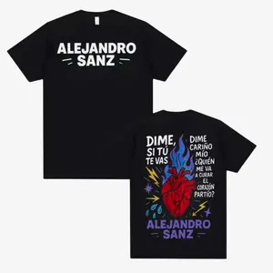 Alejandro Sanz Heartbreak Lyrics Graphic T-Shirt, Romantic Spanish Song Shirt, Gift for Fans, Shirt For Men Women T
