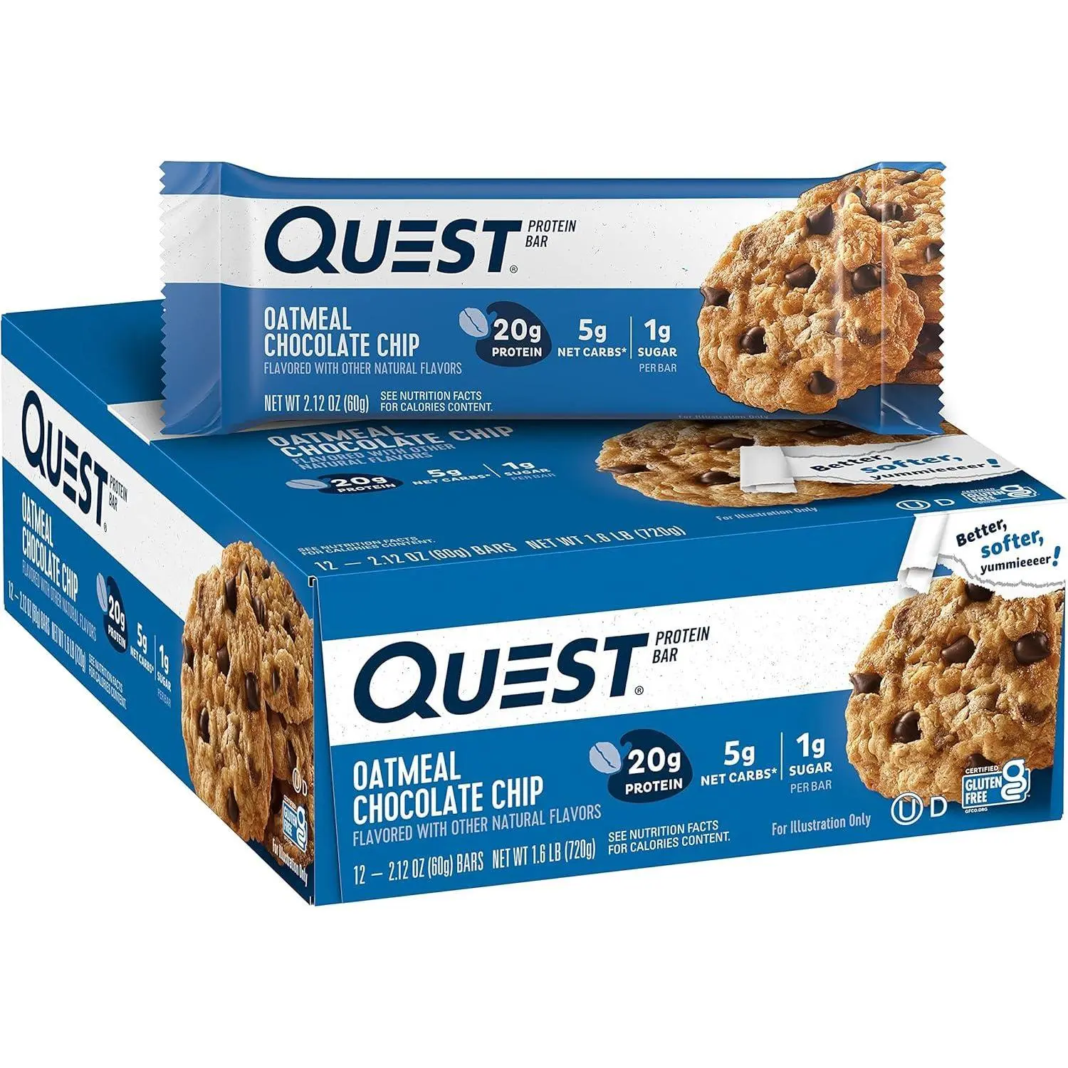 Quest Protein Bar Oatmeal Chocolate Chip 12 ct