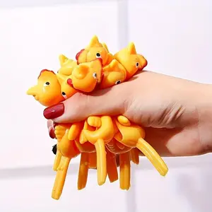 Slingshot Chicken Design Toy, 10pcs/set Flying Chicken Stress Gag Toys, Rubber Chicken Toy, Funny Novelty Toy