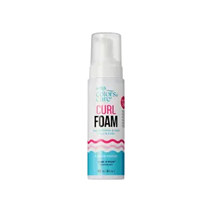 Kiss Colors & Care Curl Foam Hair Mousse | Max Definition & Hold, Defining Mousse, Styling Mousse, Ideal For 3-4C Hair Types, 8 fl oz, Hair Care