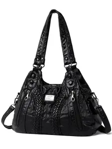 Vintage Soft Leather Woven Handbag, Large Capacity Crossbody Bag, Fashionable Commute Backpack, Perfect for Daily Use