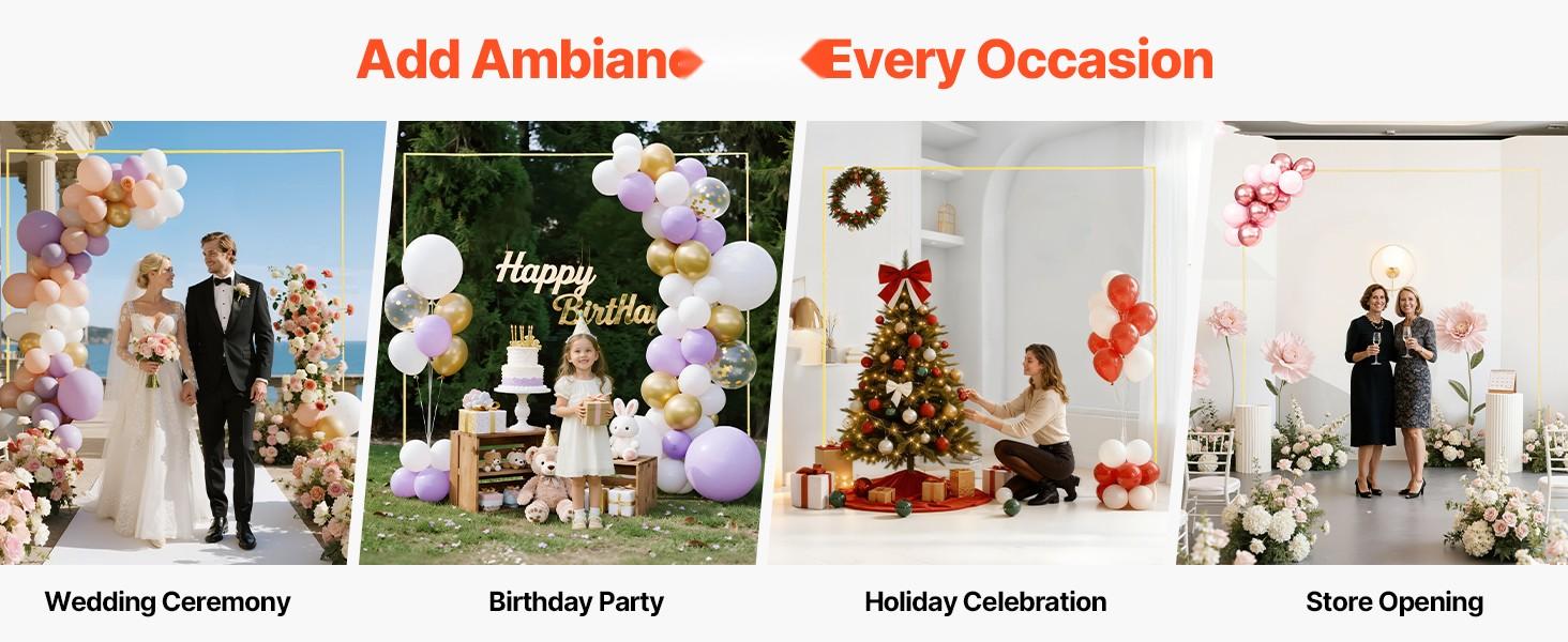 Arch Backdrop Stand 8 X 8 Ft, Sturdy Metal Square Arch Frame With Easy Assembly, Versatile Indoor Outdoor Backdrop Support For Wedding Decor, Birthday Party, Graduation, Holiday Celebration, Ceremony And Stage Decoration