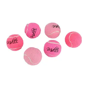 Midlee Mini 1.5" Squeaky Dog Tennis Balls Pink 6 Pack for Small Dogs Fun Fetch Toys with Built-in Squeaker for Active Play