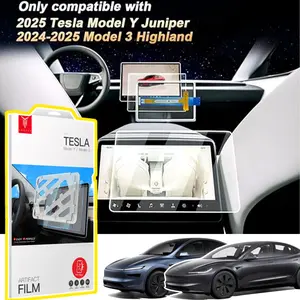 Anti-Glare Tesla Screen Protector for 2025 Model 3/Y  Matte Tempered Glass with Blue Light Filter