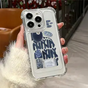 Clear Phone Case with Card Slot, Anti-drop Phone Protective Cover, Phone Accessory Compatible with iPhone 6 7 8 X XR XS 11 12 13 14 15 Pro Max, Casing