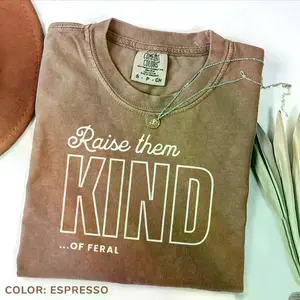 Comfort Colors Raise Them Feral Shirt, Funny Mom Of Boys Tee, Mothers Day Mama Graphic Top, Trendy Parenting Humor Shirt, Gift For Women