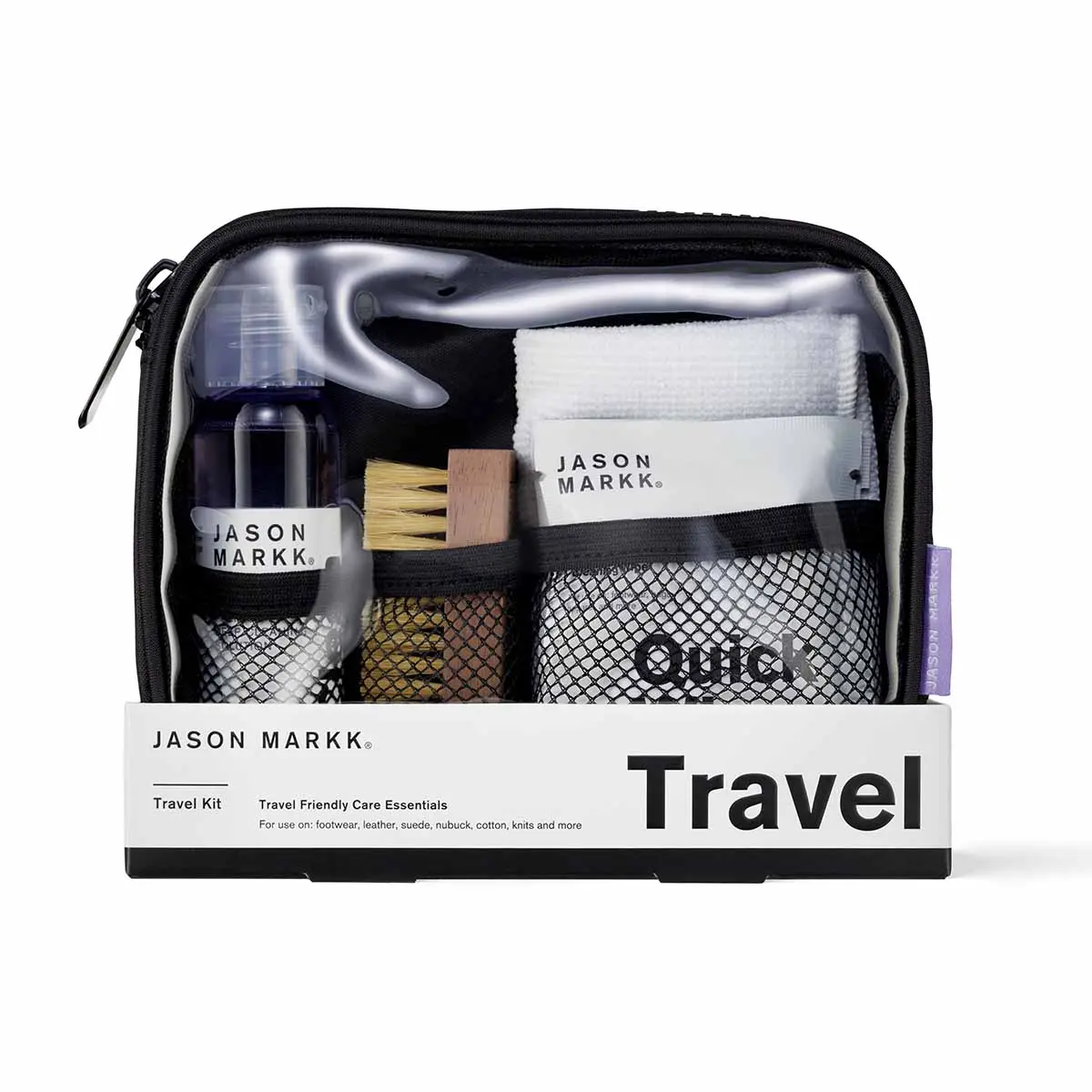 Jason Markk Travel Shoe Cleaning Kit - TSA-Friendly Essentials for Safe & Powerful Cleaning of All Materials Footwear Bedroom