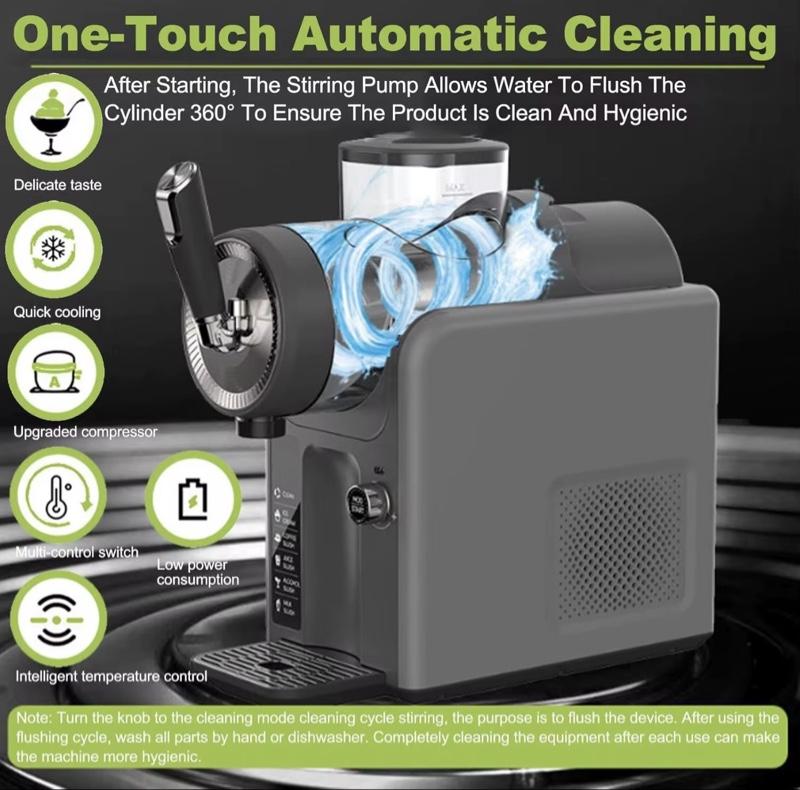 150W Slushie Machine,Commercial Froze Drink Machine,with Self-Cleaning Function,5 Preset Programs Led Display and 5 Modes for Froze Margaritas, Slushies