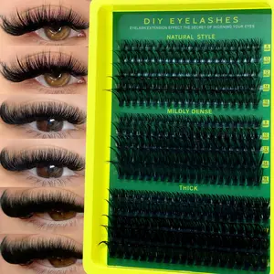 30D+50D+80D false eyelashes cluster, 8-16mm mixed length, D curl, Curly Lashes, DIY false eyelashes soft and comfortable, natural and thick false eyelashes, suitable for daily life & dating & party & Valentine's Day, eyelash extension kit