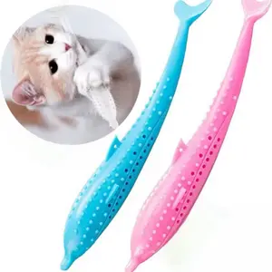 Cat Teeth Brushing Toy - Fish-Shaped Silicone Chewing Toy with Interactive Features, Colorful Design for Catnip and Pet Care