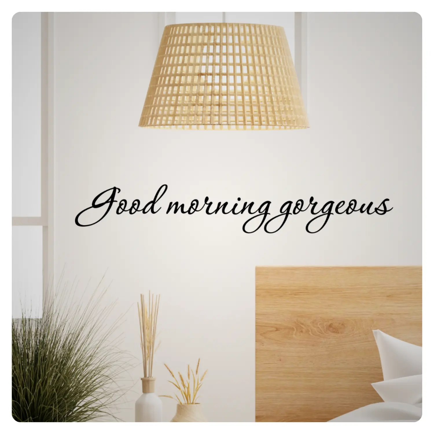 Contemporary Removable "Good Morning Gorgeous" Flat Vinyl Decorative Wall Decal - Renter-Friendly, Easy-Remove Home Decor Sticker with Quote Text, Positive Affirmations, Ideal for Bedroom, Closet, Thoughtful Mother's Day Gift for Renters, Thoughtful Gift