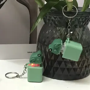 Frog Voice Button Keychain - Fun Stress Relief Gadget, Creative Bag Charm, Pressable Keychain
