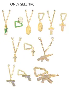 Mexican Street Culture Baseball Cap Jesus Cross Chain Metal Hat Clip Trendy Hat Pendant Badge Party Accessory Pin Fashionable Charms Fashion Accessory