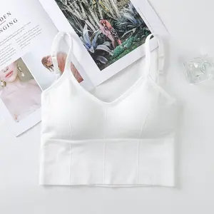 Women's Built-in Bra Cami Top - Sexy Open Back Crop Tank for Summer Layering & Outfits clothes