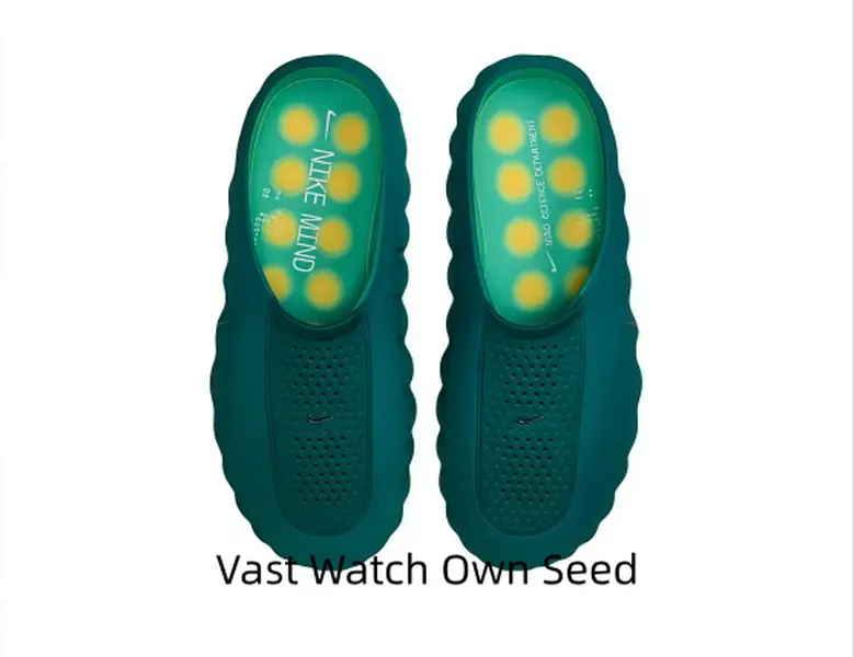 Rich Dark Teal Perforated Open-back Slide Slippers Thick Ridged Cushion Sole Bright Yellow Dot Massage Insole for Post-workout Foot Relief Year-round Indoor Outdoor Wear