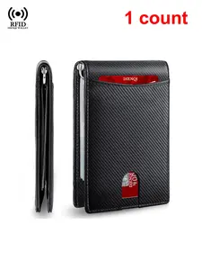 Metal Money Clip Wallet RFID Blocking, Slim Carbon Fiber Bifold Smart Wallet for Men, Credit Cardholder Money Bag Design, Business Style Wallet, Rfid Blocking Wallets