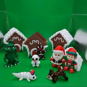 Christmas Gingerbread House Pack 3D Print for Festive Home Decor Gift Light Decoration