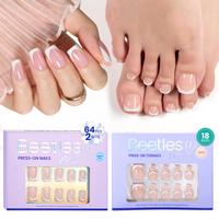 64Pcs Pink Short Square+72Pcs Nude Short Square 