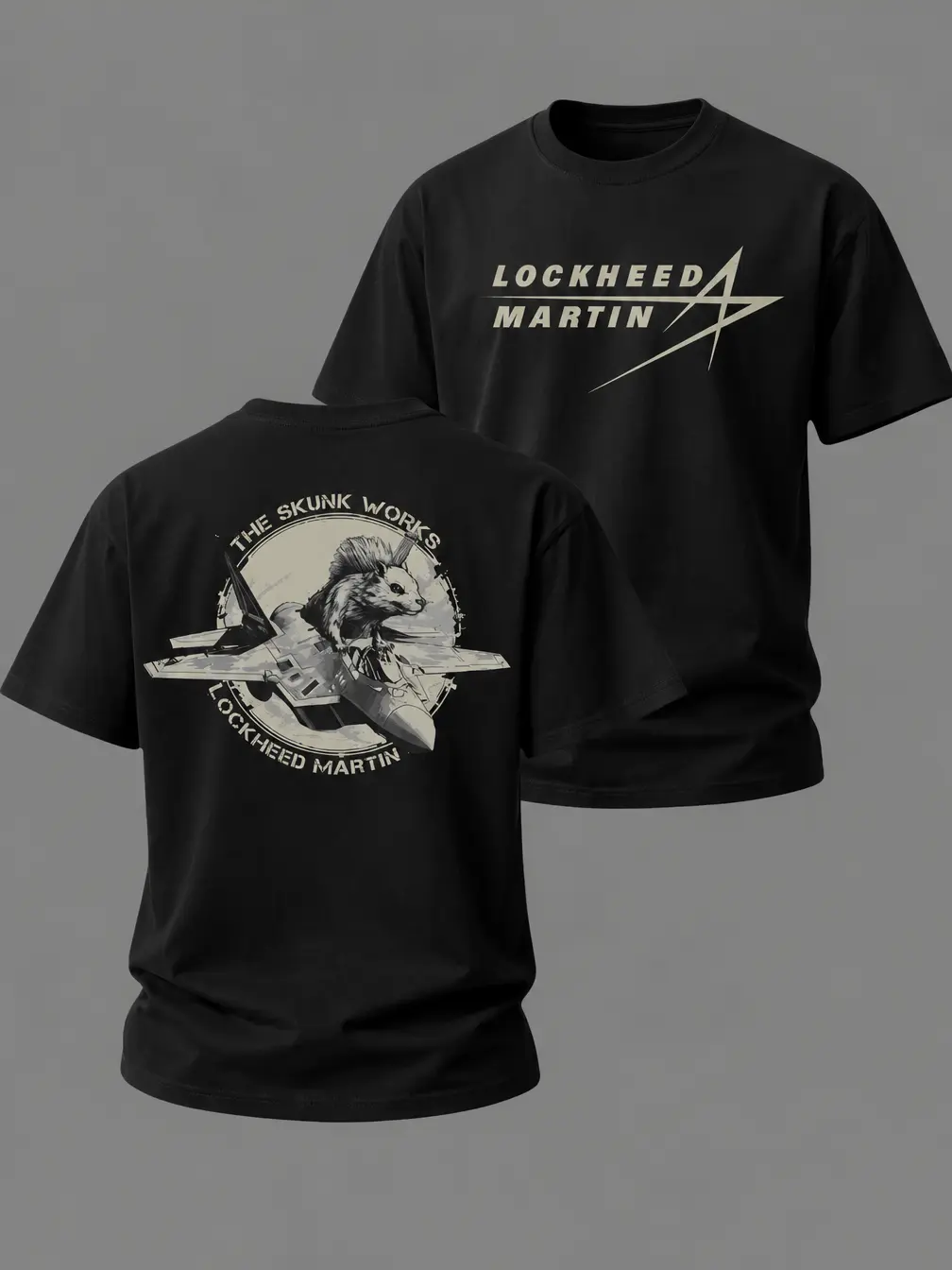 Lockheed Martin Skunk Works Graphic T-Shirt Fighter Jet Tactical Tee Military Aviation Shirt Aerospace Engineer Style Tee Aviation Enthusiast Gift for Men Tactical Streetwear