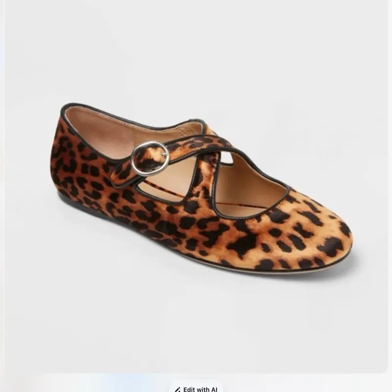 A New Day Tasmin Leopard Print Mary Jane Flats