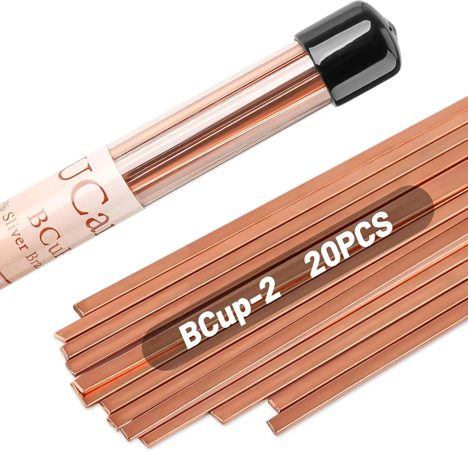 20 Sticks BCuP-2 Copper Brazing Rods Alloy Rods 0.050" x 1/8" x 10"Brazing Rods for Air Conditioner Refrigerators Pipe
